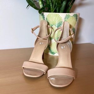 BP Snappy Strap Open Toed Stiletto Nude Sandles 3